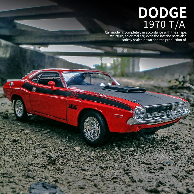 1/24 Scale Dodge Challenger T/A 1970 Alloy Die-cast Model Car